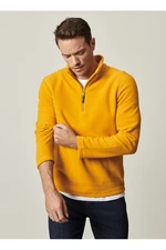 AC&Co / Altınyıldız Classics Men's Yellow Anti-pilling Non-Pilling Standard Fit Stand-up Collar Cold-Proof Fleece Sweatshirt