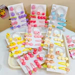 9PCS/Set Cute Cartoon Hair Clips for Girs Sweet Colorful Hair Decorate Star Hairpin Side Barrettes Kids Lovely Hair Accessories