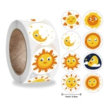 50-500pcs Cartoon Cute Expression Sun Moon Chick Kid Stickers Reward Labels for Children Student Toy Game Scrapbooking Gift Seal