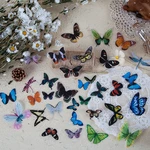 40pcs/package Of Butterfly Stickers Vintage Butterfly Scraping Book Diy Sticker