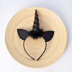 Black Unicorn Headband Glitter Unicorn Horn Feather Hairband Boys Costume Girls Hair Accessories