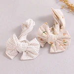 Baby Headband Big Bows Turban Girl Cotton Hair Band Floral Printing Headbands For Children Infants Winter Headdress Headwrap