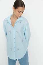 Trendyol Blue Embroidered Shirt