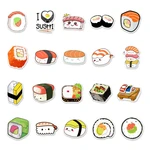 50 pcs Different Kawaii Sushi Big Size Waterproof Decorative Stickers Cups Computer Decoration