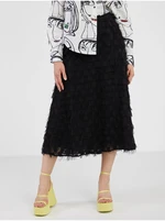 Black women's patterned midi skirt VILA Amellia - Women