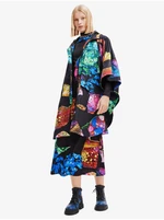 Black women's patterned poncho Desigual Manchas Colima - Women's