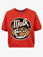 Červený dámsky crop top s potlačou Superdry Workwear Cropped Sweat Crew