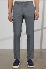 ALTINYILDIZ CLASSICS Men's Black and white Slim Fit Slim Fit Side Pocket Dobby Waist Elastic Flexible Classic Fabric Trousers