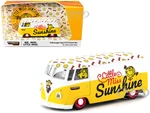 Volkswagen Type II (T1) Panel Van "Little Miss Sunshine" Yellow and White "Mr. Men &amp; Little Miss" "Collab64" Series 1/64 Diecast Model Car by Sch