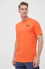 Tričko Under Armour pánsky, oranžová farba, s potlačou, 1326799