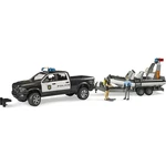 Bruder 2507 RAM 2500 Police Pickup Modul L+S s prívesom a člnom 2 figúrky 1:16