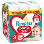 PAMPERS Pants Nohavičky plienkové jednorázové 3 (6-11 kg) - mesačná zásoba 204 ks PAMPERS Pants Nohavičky plienkové jednorázové 3 (6-11 kg) - mesačná zásoba 204 ks