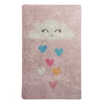 Różowy antypoślizgowy dywan dziecięcy Conceptum Hypnose Baby Cloud, 100x160 cm
