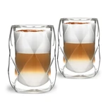 Zestaw 2 szklanek z podwójną ścianką do latté Vialli Design Geo, 350 ml