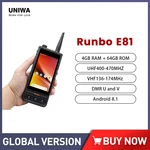 UNIWA Runbo E81 UHF VHF Walkie Talkie 4.0 Inch Smartphone Waterproof 4G MobilePhone Android 8.1 Helio P23 Cellphone 2500mAh NFC