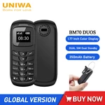 UNIWA BM70 DUOS 2G Mini Phone 1.77Inch Display Small Phone Dual SIM Dual Standby Feature Phone Wireless Bluetooth 350mAh Battery