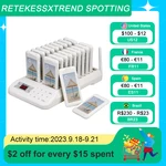 Retekess TD172 Restaurant Pager Wireless Calling Paging System 20 Vibrator Coaster Buzzers One Key Mute Food Truck Cafe Clinic