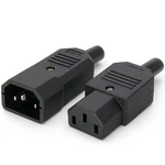 C13 & C14 Plug 1 Set 10 A 250V AC Black Corrosion Resistance Electrical Conductivity H05VV-F 3G1.0 To 3G1.5mm²