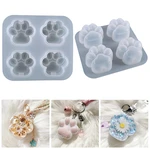 Kitten Claw Keychain Mold DIY Resin Mold Crystal Epoxy Silicone Mold Dog Tag Bone Shaped Pendant Jewelry Making Casting Mould