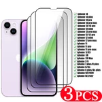 3Pcs 9D Tempered glass protective film For iphone 13 14 plus 12 mini 11 pro XS max SE 2022 X XR 8 7 6 6s phone screen protector