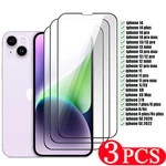 3Pcs 9D Tempered glass protective film For iphone 13 14 plus 12 mini 11 pro XS max SE 2022 X XR 8 7 6 6s phone screen protector