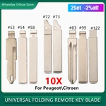 10Pcs NE73 VA2 HU83 SX9 Flip Car Key Blade #53 54 58 72 73 83 99 122 For Peugeot 206 207 307 308 407 408 Citroen C3 C4L C5 Blade