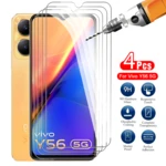 4Pcs For Vivo Y56 5G Tempered Glass Screen Protector On Vivo Y565G VivoY56 VivoY Y 56 56Y VivoY565G 6.58'' Clear Protective Film