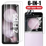 Hydrogel Film for Samsung Galaxy Z Flip 5 Inner Screen Protector Camera Lens&Outer Display Screen Tempered Glass for Z Flip5 5G