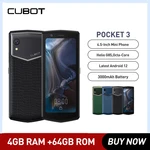 Cubot Pocket 3 Mini Dual SIM 4.5Inch Smartphone Helio G85 Octa-Core 4GB RAM 64GB ROM 20MP Camera Small Phone 3000mAh Battery NFC