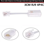 2pcs Swivel Organisers Landline Anti Winding 360 Degree Rotating Telephone Cable Detangler Handle Electrical Equipment Connector