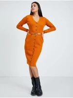 Pomarańczowa sukienka swetrowa Guess Lena - Kobieta