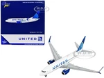 Boeing 737-700 Commercial Aircraft "United Airlines" White with Blue 1/400 Diecast Model Airplane by GeminiJets