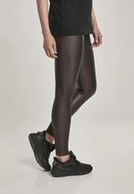 Women's high-waisted synthetic leather leggings in red