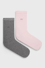 Ponožky Calvin Klein (2-pack) dámské, růžová barva