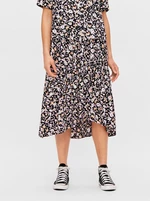 Purple-Black Floral Midi Skirt Pieces Dua