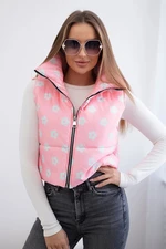 Vest with small flowers of light pink color