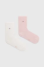 Ponožky Tommy Hilfiger 2-pak dámske, ružová farba, 371221097