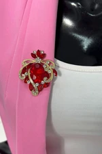 Brooch XZ459-247 red