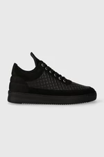 Kožené sneakers boty Filling Pieces Low Top Quilted černá barva, 10100151861