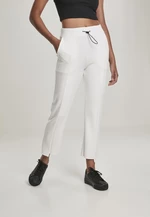 Dámské měkké interlockové kalhoty v bílé barvě