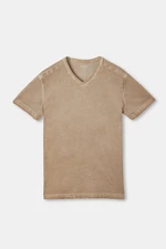 Dagi Beige Acid Wash T-Shirt