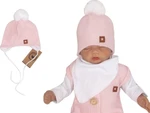 Z&Z Dvouvrstvá pletená čepice na zavazování s bambulí, růžová, vel. 56 (1-2m) Z&Z Dvouvrstvá pletená čepice na zavazování s bambulí, růžová, vel. 56 (1-2m)