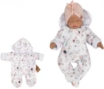 Z&amp;Z Dětská přechodová, prošívaná kombinéza Květy - bílá, vel. 74 (6-9m)