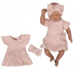 Žebrované sukničkobody s mašlí + čelenka 2D Girl Z&Z, pudrová, vel. 80 (9-12m) Žebrované sukničkobody s mašlí + čelenka 2D Girl Z&Z, pudrová, vel. 80 (9-12m)