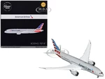 Boeing 787-8 Commercial Aircraft with Flaps Down "American Airlines" Gray with Tail Stripes "Gemini 200" Series 1/200 Diecast Model Airplane by Gemin