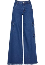 Dámské Cargo džíny se středním pasem - modré