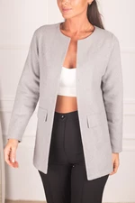 armonika Women's Gray Pocket Flap Cachet Jacket