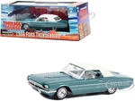 1966 Ford Thunderbird Convertible (Top-Up) Light Blue Metallic with White Interior "Thelma &amp; Louise" (1991) Movie "Hollywood" Series 1/43 Diecast