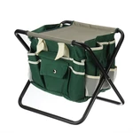 12.2x15.4x13.4inch Folding Kneeler Seat Oxford Cloth Camping Chair Fishing Seat with Detachable Storage Organizer Tool T