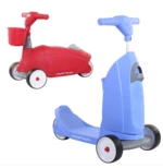 3 Wheeled Scooter w/ Storage Box Seat for Kids 2-in-1 Baby/Children/Toddlers Walker & Ride On Scooter Toy Kick Scooter f